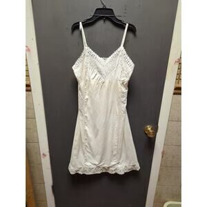 White lace slip dress Loomcraft Konform VINTAGE Size 36 Cotton Eyelet
